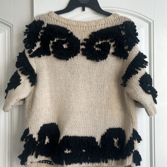 Anthropologie Black and Cream Women's Sweater - Picture 2 of 5
